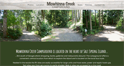 Desktop Screenshot of mowhinnacreekcampground.com
